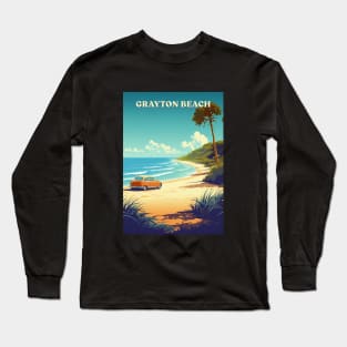 Grayton Beach Florida | Retro Travel Style Long Sleeve T-Shirt